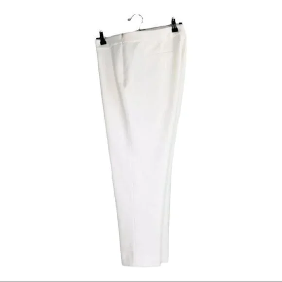Carlisle Collection Karen Straight Leg Ankle Fully Lined Womens Pants White 12 - Picture 8 of 9